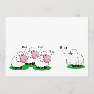 Carte Les moutons déguisés en fantôme d'Halloween allant