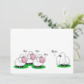 Carte Les moutons déguisés en fantôme d'Halloween allant (Debout devant)