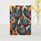 Carte Les multiples dimensions d'un chat (Fleur jaune)
