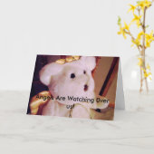 Carte les neige-fleurs 016, anges observent 0ver nous ! (Fleur jaune)