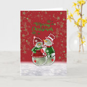 Carte Les neigeurs de Noël pliés (Fleur jaune)