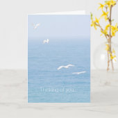 Carte Les oiseaux au-dessus de l'océan Penser à votre sy (Fleur jaune)