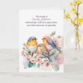 Carte Les oiseaux bleus du Merci de la sympathie (Fleur jaune)