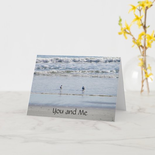 CARTE LES OISEAUX DE PLAGE VOUS ET MOI DISENT POUR L'ÉTE (Fleur jaune)