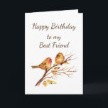 Carte Les Oiseaux d'Or Cute Meilleur Ami<br><div class="desc">Citation d'oiseaux moelleux pour l'anniversaire de votre meilleur ami avec un verset intérieur;  Les amis sont spéciaux des jeunes aux vieux mais vous êtes un meilleur ami plus précieux que l'or!</div>