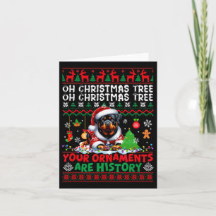 Carte Les ornements d'arbre de Noël sont histoire Sweate