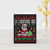 Carte Les ornements d'arbre de Noël sont histoire Sweate (Fleur jaune)