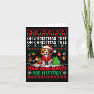 Carte Les ornements d'arbre de Noël sont histoire Sweate