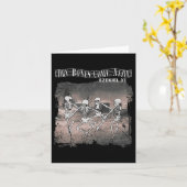 Carte Les os Sec Vivent Skeleton Danser Halloween (Fleur jaune)