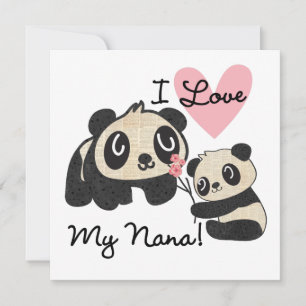 Carte Les pandas I aiment ma Nana