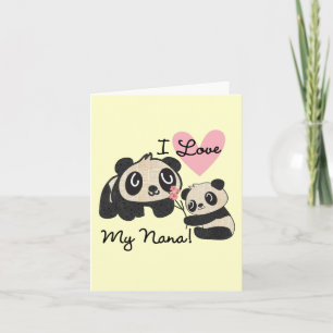 Carte Les pandas I aiment ma Nana