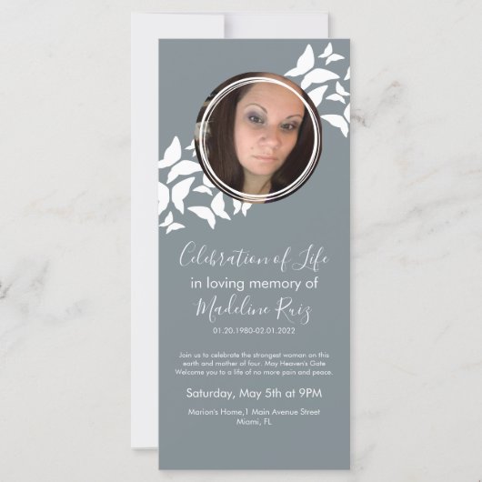 Carte Les papillons Célébration de la vie Photo (Devant)