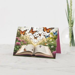 Carte Les papillons explosent dans le livre ouvert