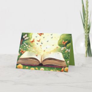 Carte Les papillons explosent dans le livre ouvert