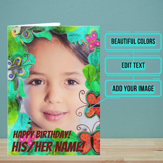 Carte Les papillons sont Miracles Aquarelle Anniversaire