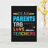 Carte Les Parents vintages Aiment Enseignant Drôle Retou (Fleur jaune)