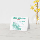 Carte Les paroles préférées de maman sur les cadeaux pou (Fleur jaune)