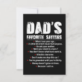 Carte Les paroles préférées de papa (Devant)