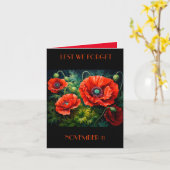 Carte Les pavots du jour du Souvenir. Modifiable (Fleur jaune)