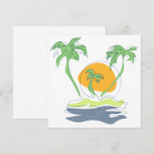 Carte Les paysages de plage tropicaux de l'île. Palmier  (Devant / Derrière)