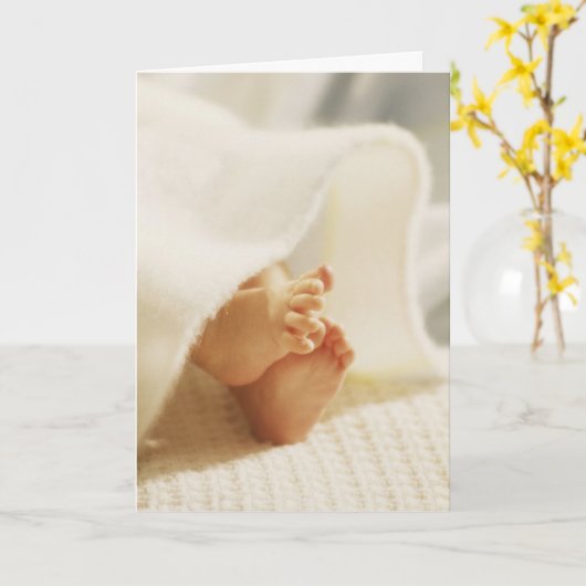 Carte Les petits pieds de bébé (Fleur jaune)