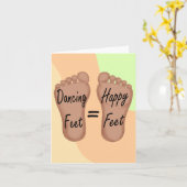 Carte Les pieds de danse sont les pieds heureux (Fleur jaune)
