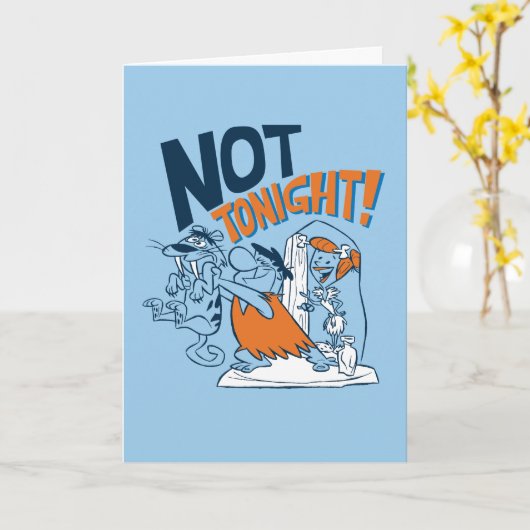 Carte Les Pierrafeu | Pas ce soir ! (Fleur jaune)