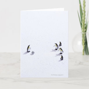 Carte Les pingouins jouant au football