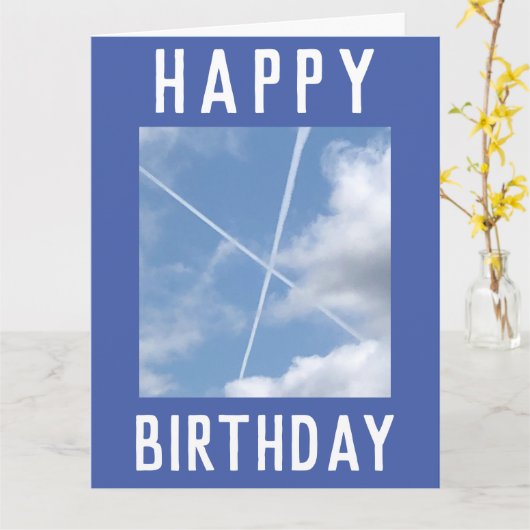 Carte Les pistes d'avion forment un Saltire dans le ciel (Fleur jaune)