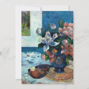 Carte Les pivoines chinoises et mandoline Paul Gauguin