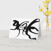 Carte Les Plongeurs : Noir et Blanc Abstrait (Fleur jaune)