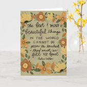 Carte Les plus belles choses, Helen Keller (Fleur jaune)