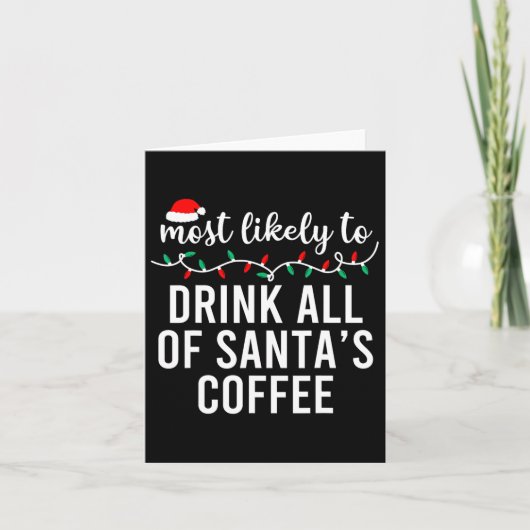 Carte Les plus probables à Noël Correspondant Pajamas De (Devant)