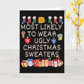 Carte Les plus susceptibles de porter des pulls de Noël (Fleur jaune)