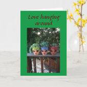 CARTE LES POTS SE DÉTENDENT POUR DIRE "JOYEUX ANNIVERSAI (Fleur jaune)