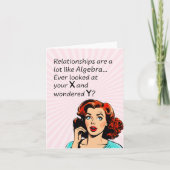 Carte Les relations sont comme Algebra Funny Quip (Devant)