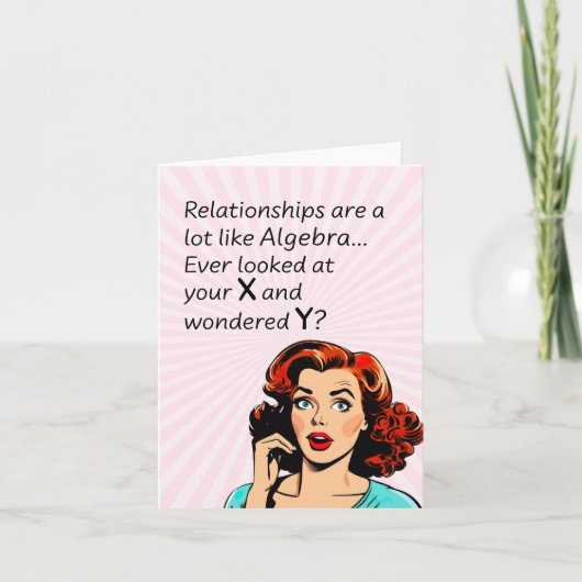 Carte Les relations sont comme Algebra Funny Quip (Devant)