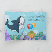 Carte Les requins à la plage Fun été fête d'anniversaire (Intérieur)