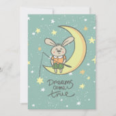 Carte Les rêves deviennent réalité | Lapin sur la Lune (Devant)
