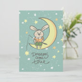 Carte Les rêves deviennent réalité | Lapin sur la Lune (Debout devant)