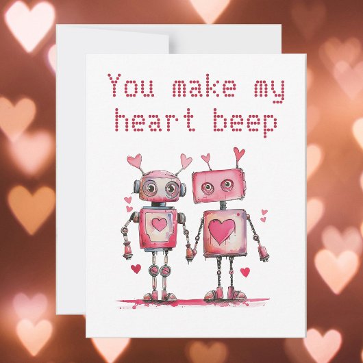 Carte Les robots me font battre le cœur Saint-Valentin