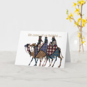 Carte Les Rois Voyagent Pour Voir Bébé Jésus (Fleur jaune)