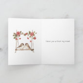 Carte Les roses aiment les oiseaux sur la balançoire de  (Intérieur)