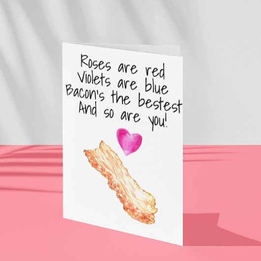 Carte Les Roses de Bacon sont Red Funny Valentine's Day