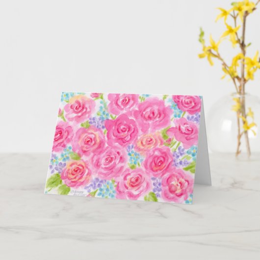 Carte Les Roses de la Saint Valentin pensent à votre car (Fleur jaune)