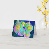 Carte Les Roses Perleés Iridescentes (Fleur jaune)