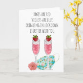Carte Les roses Sont Red Funny Lockdown Quarantine (Fleur jaune)