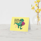 Carte Les roses sont rouges drôle dinosaure Saint Valent (Fleur jaune)