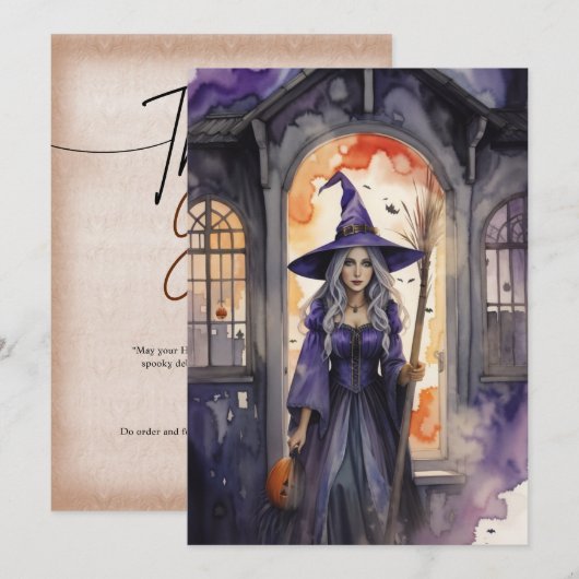 Carte Les salutations de la sorcière (Devant / Derrière)