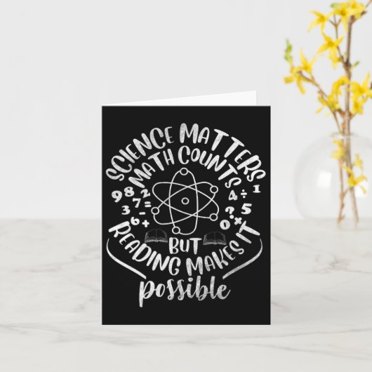 Carte Les sciences comptent mais la lecture la rend poss (Fleur jaune)